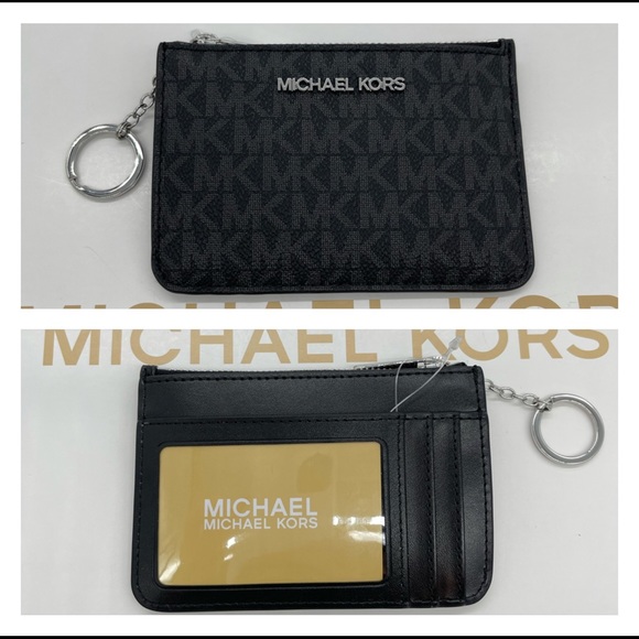 Michael Kors Small TZ Coinpouch w/ID Black - Picture 1 of 6